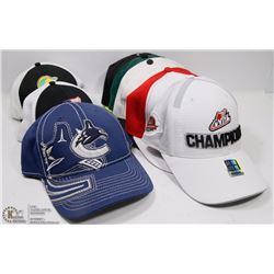 LOT OF 10 SPORTS CAPS - NHL +  BLUE JAYS