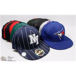 LOT 11 SPORTS CAPS - NFL MBL BLUE JAYS  ETC