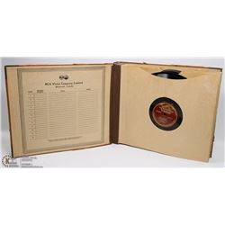 VINTAGE ALBUM W 12 OLD PHONOGRAPH RECORDS