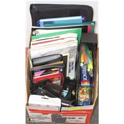 BOX FULL OF OFFICE SUPPLIES