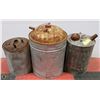 Image 1 : 3 ANTIQUE GAS CANS