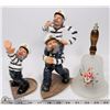 Image 1 : SET OF 2 SAILOR SCULPTURES W/MUSICAL GLASS BELL