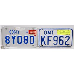 2 ONTARIO MOTORCYCLE LICENSE PLATES