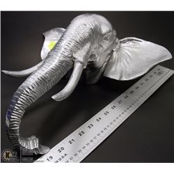 SILVER METAL ELEPHANT WALL DISPLAY