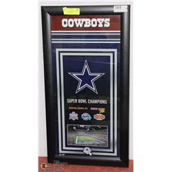 NEW FRAMED 14X28 NFL DALLAS COWBOYS PICTURE