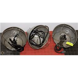 SET OF THREE BROODER/GLOW LIGHTS