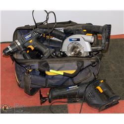 MASTERCRAFT BAG WITH MASTERCRAFT 18V DRILL.
