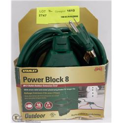 STANLEY POWER BLOCK 8 OUTDOOR 3 OUTLET EXTENSION