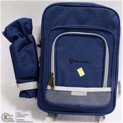NEW DELUXE PICNIC BACKPACK SET WITH WINE