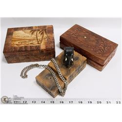 FLAT OF CUBAN MADE WOOD TRINKET BOXES