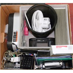 LARGE BOX OF OFFICE SUPPLIES INCL. PAPER