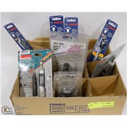 LOT OF MAKITA & BOSCH DRILL BITS, HOLE SAWS & MORE