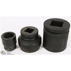 LOT OF 3 HEAVY DUTY IMPACT SOCKETS