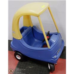 YELLOW AND BLUE LITTLE TYKES CAR
