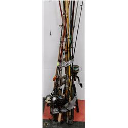 LARGE BUNDLE OF FISHING RODS
