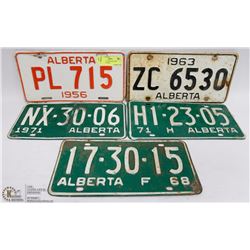 BUNDLE OF 5 VINTAGE  ASST LICENSE PLATES