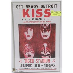 KISS "GET READY DETROIT" CONCERT POSTER