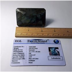 #10 - HUGE EMERALD CUT NATURAL LABRADORITE