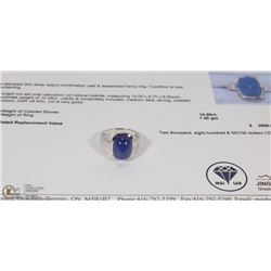 #24-STERLING SILVER GENUINE KYANITE STATEMENT RING