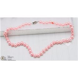 #35-SEA SHELL PEARL 8MM NECKLACE 17"