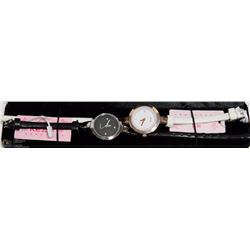 2PC KEZZIE WATCHES BLACK & WHITE FACES & STRAPS