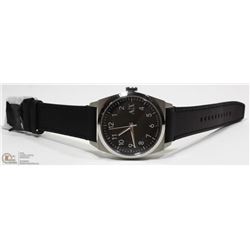 NEW ARMANI EXCHANGE BLACK FACE LEATHER STRAP WATCH