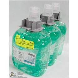 LOT OF 3 GOJO GREEN FOAM HAND, HAIR & BODY SOAP