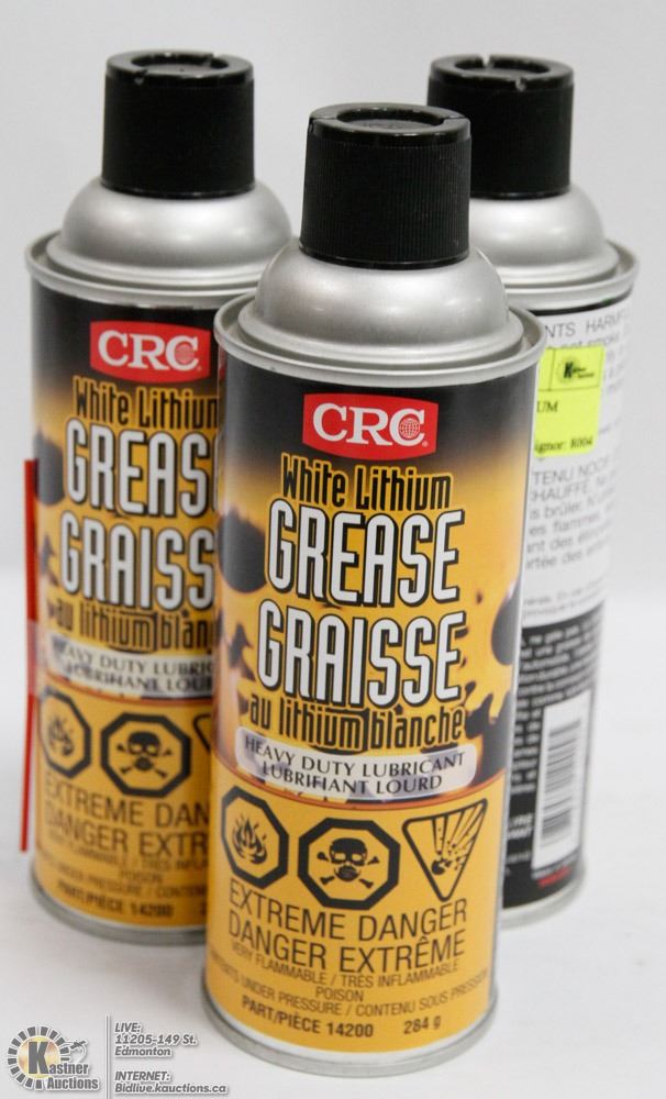 Lot Of 3 Crc White Lithium Grease Heavy Duty