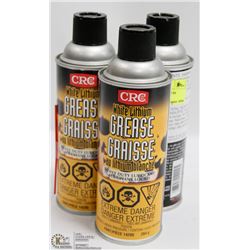 LOT OF 3 CRC WHITE LITHIUM GREASE HEAVY DUTY