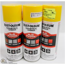 LOT OF 3 RUST-OLEUM MULTI PURPOSE ENAMEL SPRAY