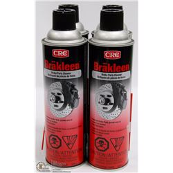LOT OF 4 CRC BRAKLEEN BRAKE PARTS CLEANER