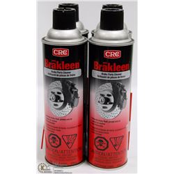LOT OF 4 CRC BRAKLEEN BRAKE PARTS CLEANER