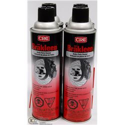 LOT OF 4 CRC BRAKLEEN BRAKE PARTS CLEANER