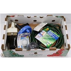 HOME & GARDEN LOT - 20 FT HOSE, CANISTER AUGER,