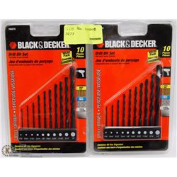 TWO BLACK AND DECKER DRILL BIT SETS