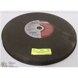 LOT OF 4 SAIT 14"X1/8" PORTABLE SAW CUT OFF WHEELS