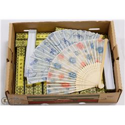 FLAT OF 30 HAND PAINTED FANS