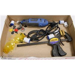 MASTERCRAFT ROTARY TOOL WITH VARIOUS EXTRA DISCS