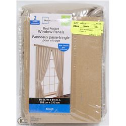 2 PANELS 84"L ROD POCKET WINDOW PANELS