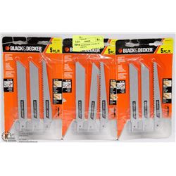 BLACK AND DECKER 3 PACKS OF 5PCS ASSORTED
