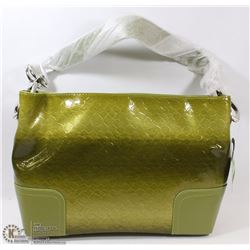 GREEN SNAKESKIN STYLE WITH BUCKLE HANDLE