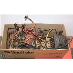 BOX WITH CANDLEBRA  AND MORE