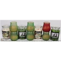 BOX OF ASST NEW CANDLES INCL PINE SCENTED AND