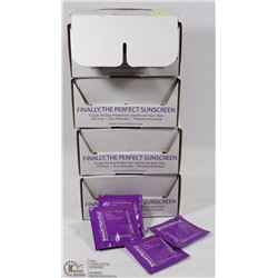 LOT OF 4 CASES OF SUNSCREEN PACKETS