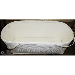 ANTIQUE WHITE WICKER BASSINET