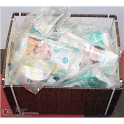 BOX OF NEW BORN DIAPERS