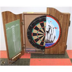 NODOR DART BOARD AND CABINET