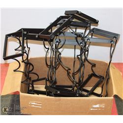 LOT OF 8 WROUGHT IRON WINE HOLDERS