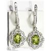 Image 1 : STERLING SILVER  PERIDOT & CZ DROP EARRINGS