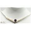 Image 1 : ST. SILVER PEARL NECKLACE W/ CUBIC CRYSTAL CLASP